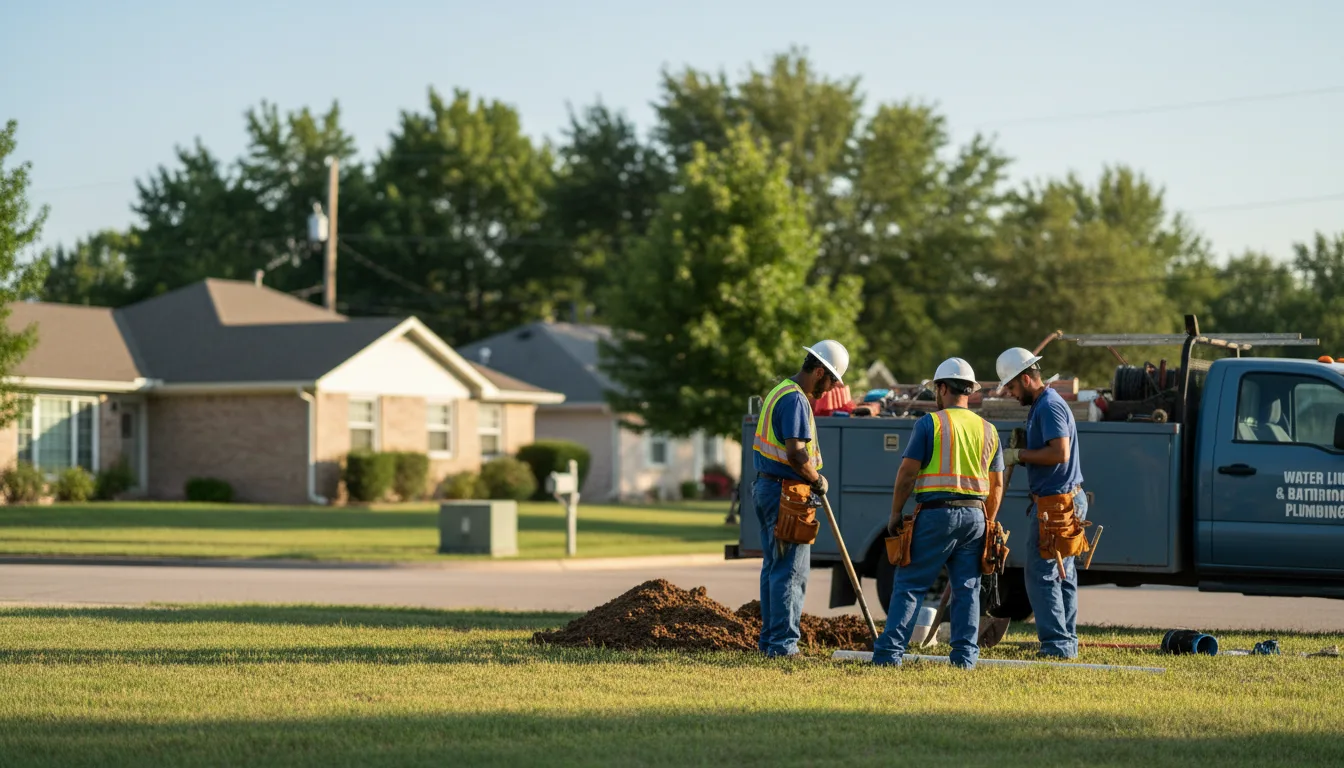 Residential water line and bathroom plumbing service in Ada, OK